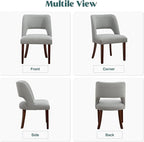 Dining Chairs Set of 4,Modern Dining Room Chairs with Thick Cushions,Upholstered Linen Fabric Kitchen Chairs for Kitchen Dining Room LIGHTGREY