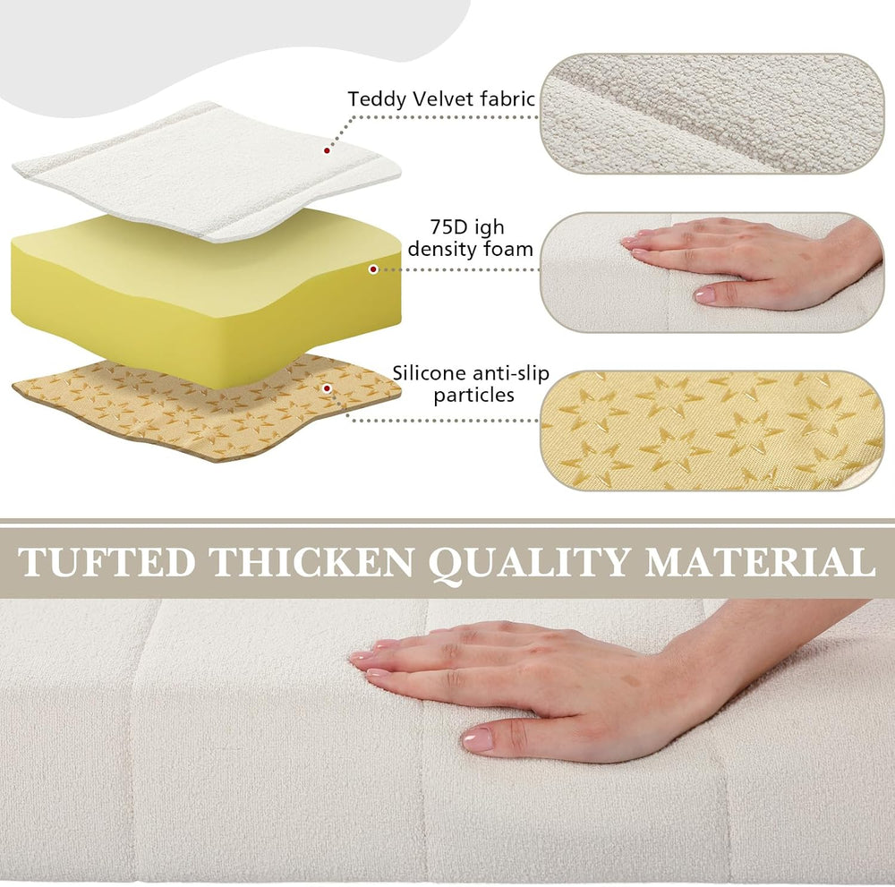 Wenqik 40x20x4 Inch Bench Cushion for Indoor Outdoor Furniture, Beige