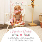 Girl's Personalized White Wood Rocking Chair Toddler Baby Gift (You are My Sunshine)