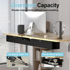 Cable Management for Under Desk,47.2" Standing Desk Cord Management Tray,Upgraded Thickened Felt Cord Organizer Tray for Office, Home, Self-Adhesive Or Bracket Mount Cable Holder,Black