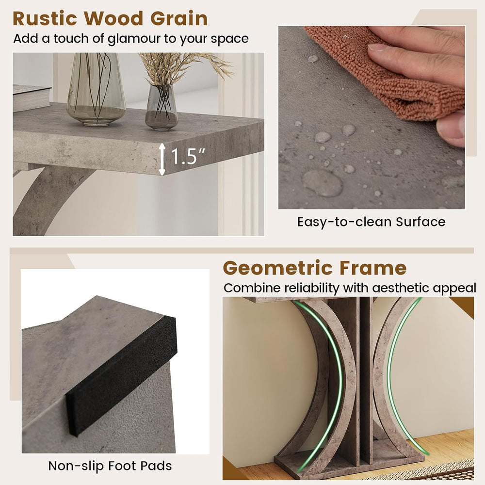 GIANTEX 40" Narrow Console Table, Industrial T-Shaped Entryway Table | S...