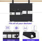 Under Desk Cable Management Tray, Clamp-On Cord Organizer，No Drilling Required, Holds Up to 22 lbs, for Cords, Routers, Power Strips (Black, 28.4inch)