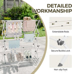 APEXCHASER Extra Large Clothes Drying Rack, Foldable & Extendable Laundry Rack with Adjustable Size (20.87"-35.43" L), Space-Saving, Rust-Resistant Frame for Indoor/Outdoor Use, White