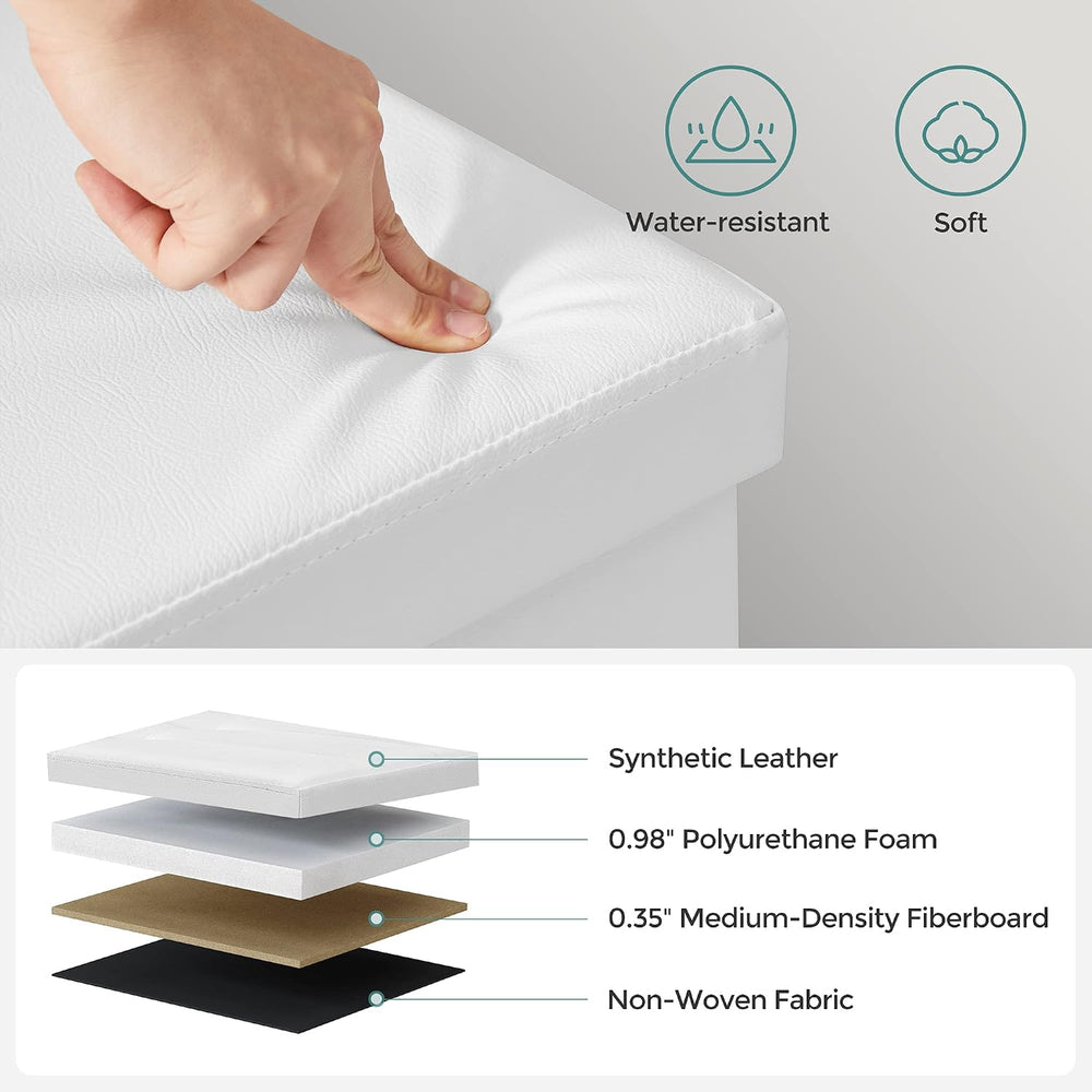 SONGMICS 43.3 Inches Folding Storage Ottoman Bench with Flipping Lid | Storag...