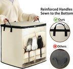 Large Comforter Storage Bag with Zipper,Closet Organizer for Clothes/Blankets/Quilts/Pillows,Fabric Storage Bags with Portable Handles 95L(2-Pack)