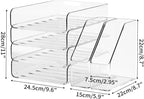 4-Tier Brown Acrylic Paper Tray Organizer for Desk + 2 Bookends – Stackable Letter Tray, Acrylic Desk Accessories/File Organizer, Office Paper Organizer