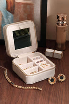 S.Leaf Travel Jewelry Organizer Boxes for Women Small Portable Necklace Earrings Bracelet Rings Travel Case Best Friend Birthday Gifts for Women Trendy (Butterfly_Beige_Gray)