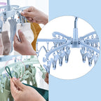 Foldable Drying Rack with 24 Clips for Drying Socks Lingerie Baby Clothes Drying Towels Rotatable Sock Drying Rack