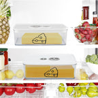 2 Pcs Cheese Container for Refrigerator,Cream Cheeses Storage Box,Cheese Keeper with Airtight Lid and Time Recording,BPA-Free Kitchen Storage Organizer Sliced,Grated,Cheddar Cheeses Saver