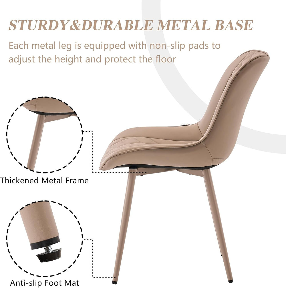 YOUNIKE Dining Chairs Set of 2 Kitchen & Dining Room Chairs Modern Khaki