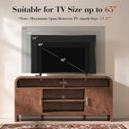 TV Stand for TVs Up to 65'' - [Unique Curved Profile, FSC-Certified Wooden Board] Entertainment Center with Adjustable Shelves and Storage Cabinet Modern Media Console for Living Room