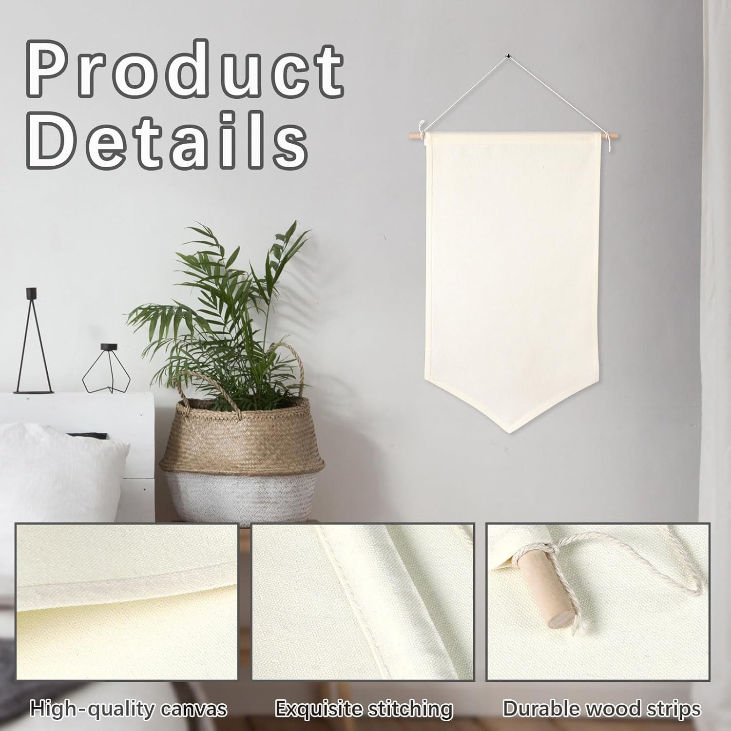 5 PCS Canvas Banners Wall Hanging Brooch Jewelry Storage Case Stand Enamel Pin Display, Sublimation blank Banner,Holder Earrings Necklace Pin Collection Organizer