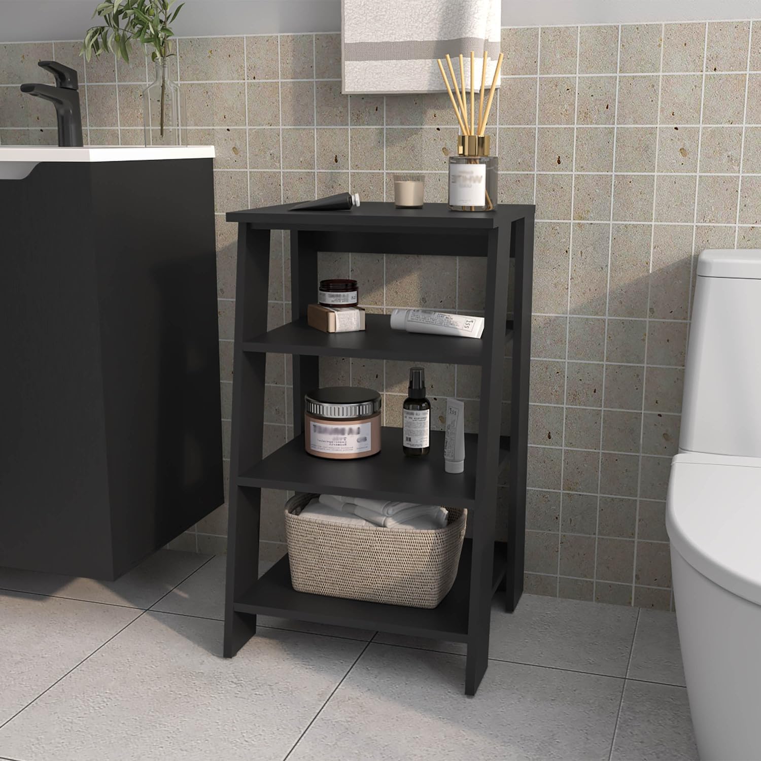 30" High 4-Tier Ladder Shelf Organizer