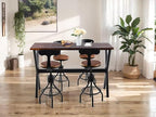 Bar Table, 63"L×41.33"H Bar Height Pub Table High Top Rectangular Sofa Console Table Kitchen Dining Coffee Table, for Narrow Space, Living Room, Indoor, Rustic Brown Wood, Industrial Black Metal