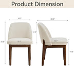 VKNOW Wooden Dining Chairs Set of 6, Upholstered Dining Room Chairs with Rubberwood Legs and Padded Seats, Kitchen Chairs for Restaurant Kitchen Living Room, Beige