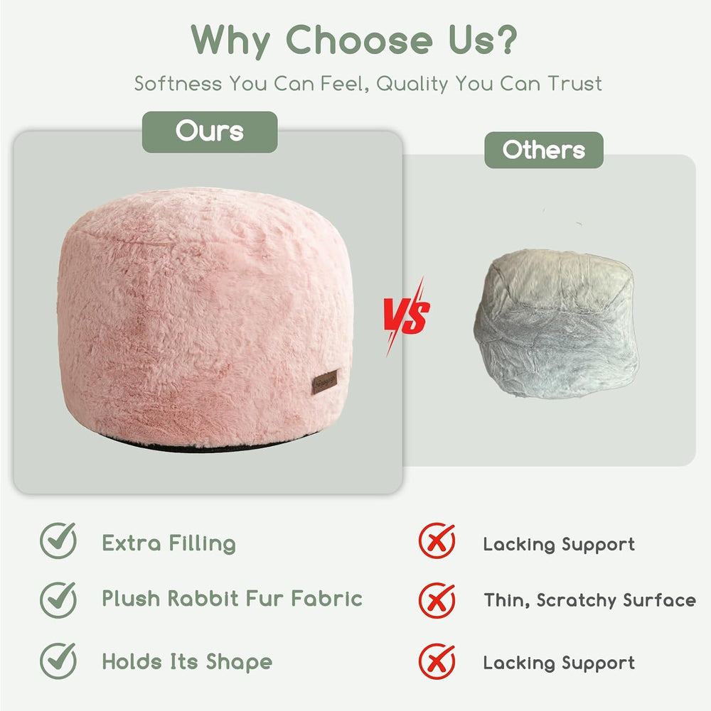 HIGOGOGO Pouf Stuffed Ottoman Round Modern Foam Filled Foot Rest Chair Decora...