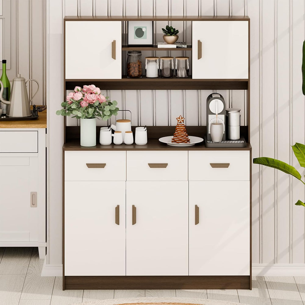 Kitchen Pantry Storage Cabinet, Modern Farmhouse Kitchen Pantry Cabinet with ...