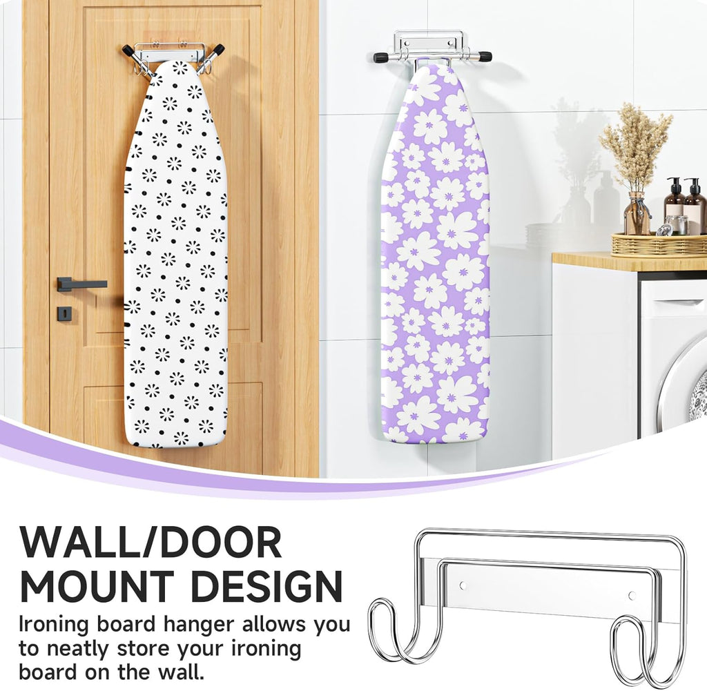 Ironing Board Holder Wall Mount, Iron Board Holder Stainless Steel, Wall Mounted Ironing Board Hanger, Y T Leg Laundry Rooms Iron Board Holder for Wall Heavy Duty
