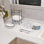 Silicone Dish Drying Mat for Multiple Usage,Easy clean,Eco-friendly,Heat-resistant Silicone Mat for Kitchen Counter or Sink,Refrigerator or Drawer Liner White 4XL 32 inches x 18 inches