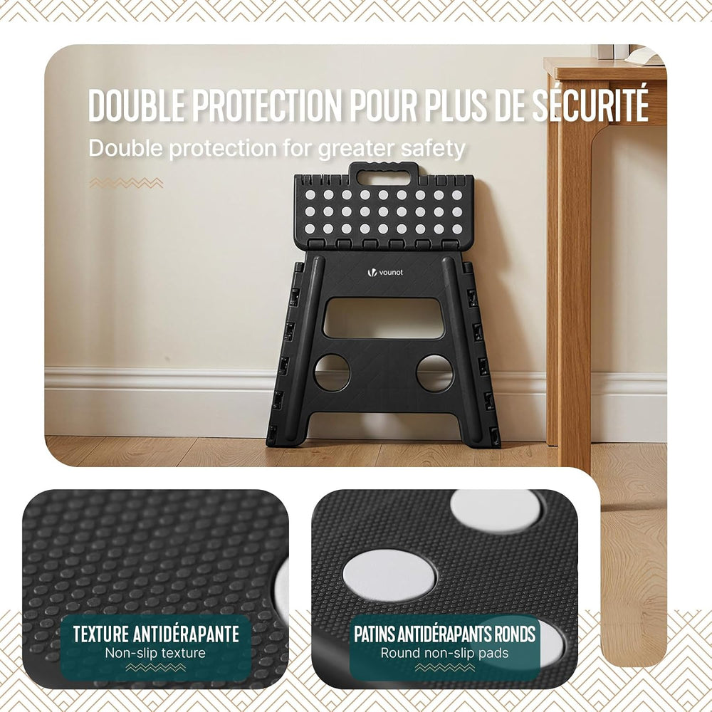 VOUNOT® Folding Step Stool, Portable Stepping Stool with Carrying Handle, Ant...