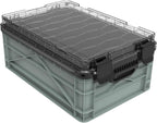 SIDIO Weather Resistant Stackable Storage Bins for Organization - Half-Size Plastic Bin with Dividers for Garage Organization, Home Storage - Heavy Duty Organizer Box (Aircraft)