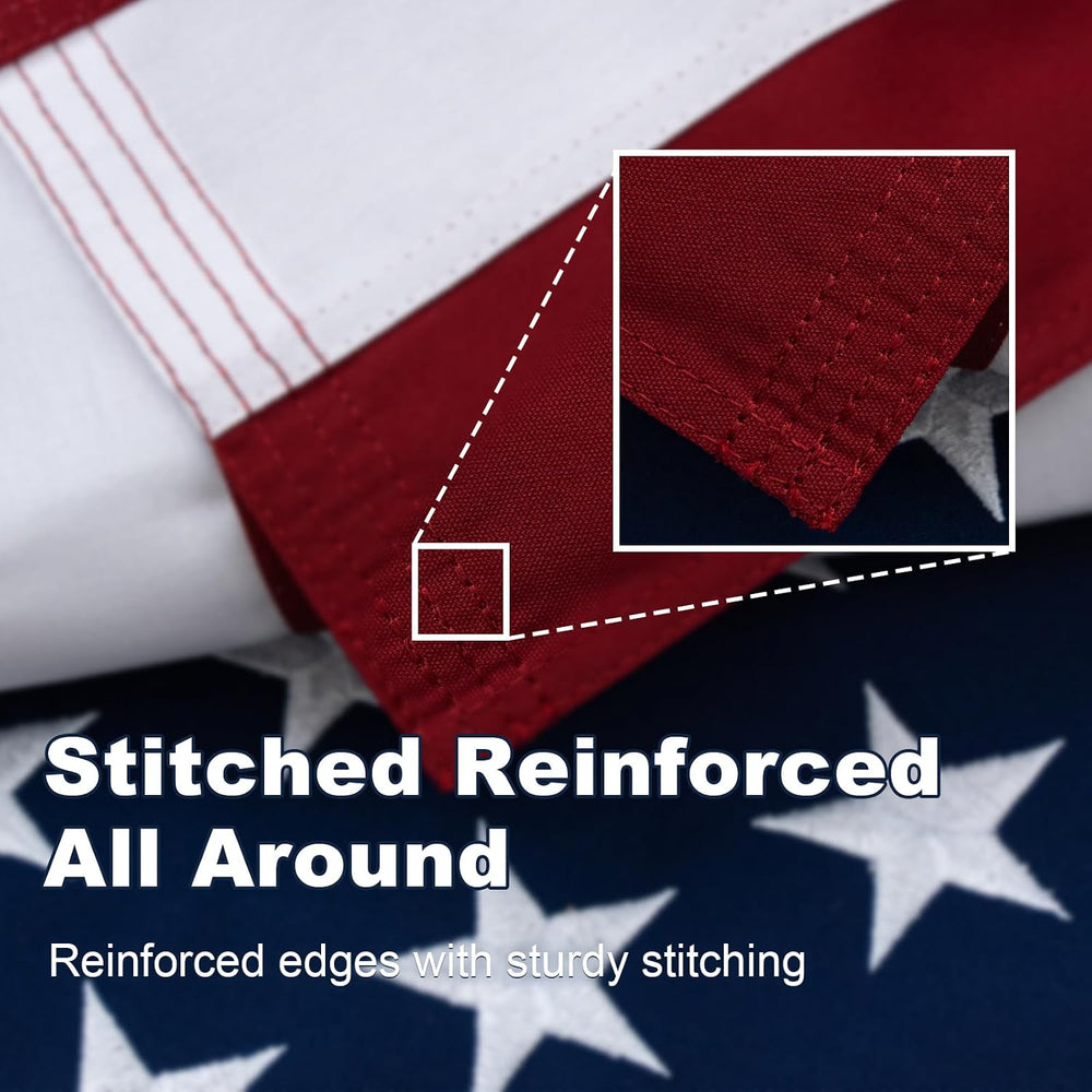 5x8 American Flag for Outside, Embroidered Super Heavy Duty Large US USA Flag...