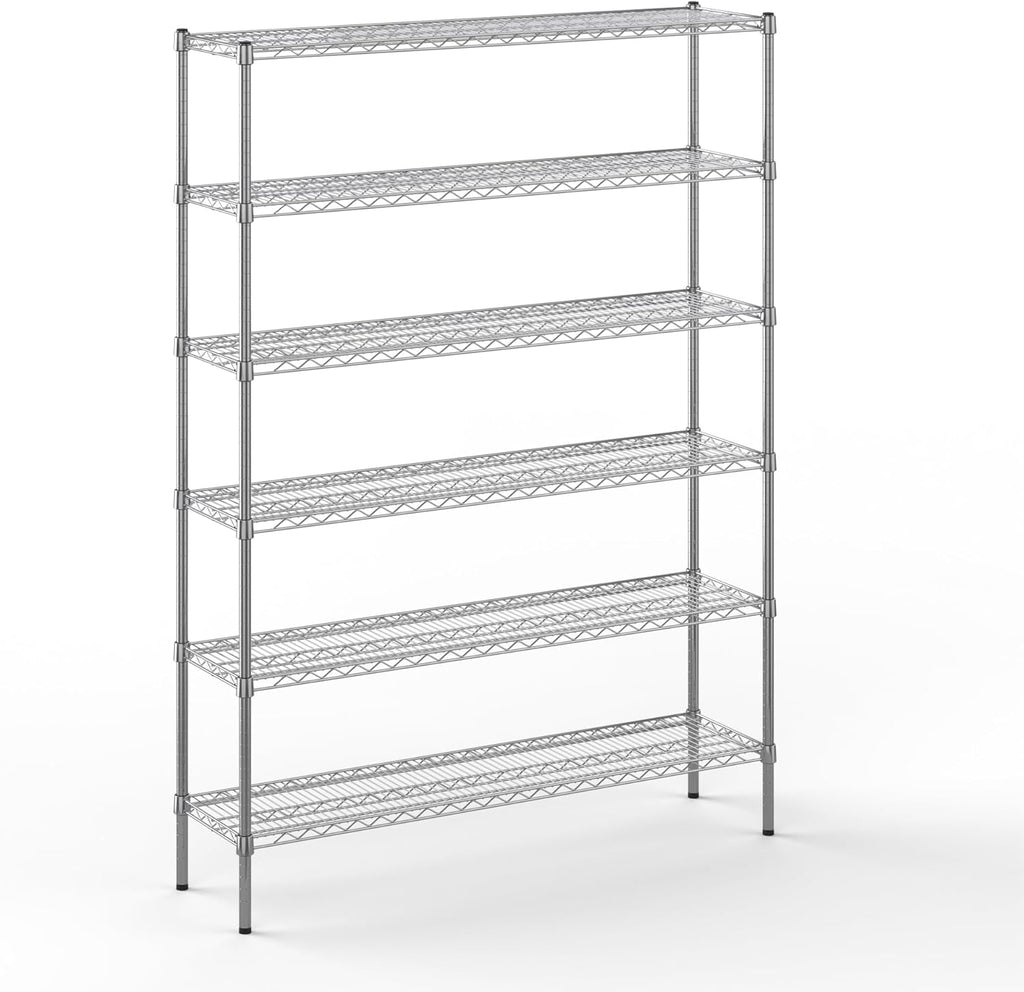 14" Deep x 54" Wide x 74" Height Wire Shelving Kit | 6-Tier | NSF Commercial Storage Rack Unit