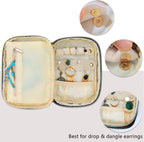 Teamoy Small Jewelry Travel Case, Portable Jewelry Organizer Bag for Earrings, Necklace, Rings and More (Small, Quilted- Black)
