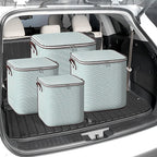 Large Clothes Storage Bins, 4 Pack Foldable Blanket Storage Bags, Storage Containers for with Reinforced Handle and Zippers for Bedroom, Closet, Comforters, Pillows, Toys