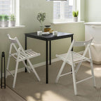 Home Wooden Folding Chairs, Foldable Wood Kitchen Solid Wood Frame, Max Load 242 Lbs, No Assembly Easy(White)