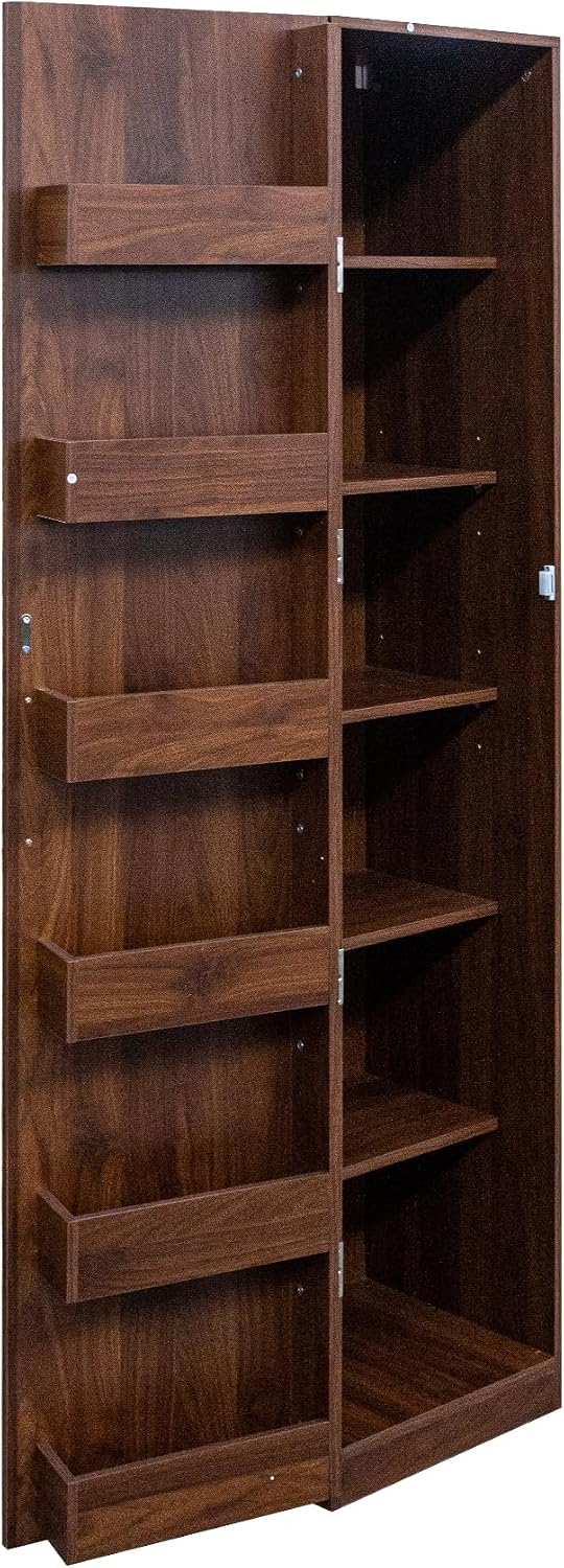 Mid Century Modern Kitchen Pantry Cabinet, 71" Tall Storage Cabinet with...