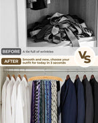 Ohuhu 24-Hook Wooden Tie Rack Organizer for Closet – Space Saving Hanger with 360° Rotating Anti-Slip Clips, Holds 24 Ties Securely Without Wrinkles – Premium Hardwood & Rustproof Steel