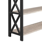 Yaheetech TV Stand, Entertainment Center with Drawer, Media Console Table for TV up to 45 inch, TV Console Table with Open Storage Shelves for Living Room/Hallway, Metal Frame, Grey