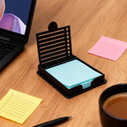 Sticky Note Stencil and Holder with 5 Templates, Reusable 3"x3" Template Compatible with Post It Notes for Office and Home