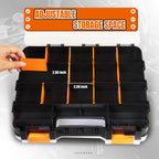Generic Tool Box with Transparent Lid, Double Side 34-Compartments Organizer Box with Removable Dividers for Hardware, Screws, Bolts, Nails, Beads, Jewelry and Fishing Accessories, Orange, 4 Packs