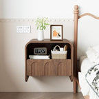 Floating Nightstand Set of 2, Small Night Stand with Drawer and Open Storage Shelf, Modern Wall Mounted Bedside Table, Farmhouse Wooden Nightstands for Bedroom, Living Room