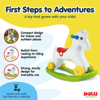Dolu Wheeled Rocking Horse 2 in 1 Toddler Ride On Toy with Removable Sled and Push Along Option for Kids Ages 2 and Up, Indoor and Outdoor Play, White