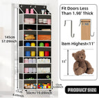 5-Tier Heavy Duty Over the Door Organizer with 10 Compartments - 600D Oxford Cloth Large Behind Door Storage for Closet, Nursery, Bedroom, Pantry, Diaper & Toy Organizer (black)