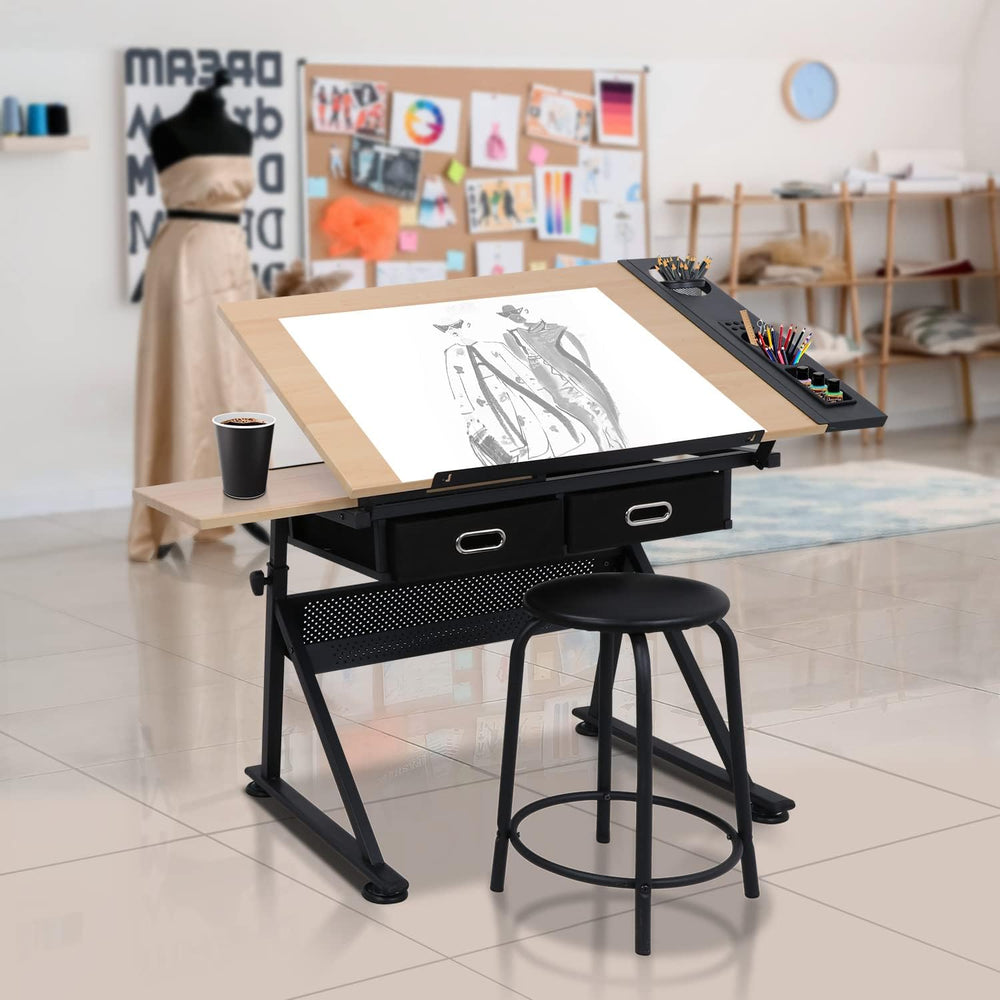 ZENY Drafting Table Art Desk Drawing Table Height Adjustable Artist Table wit...