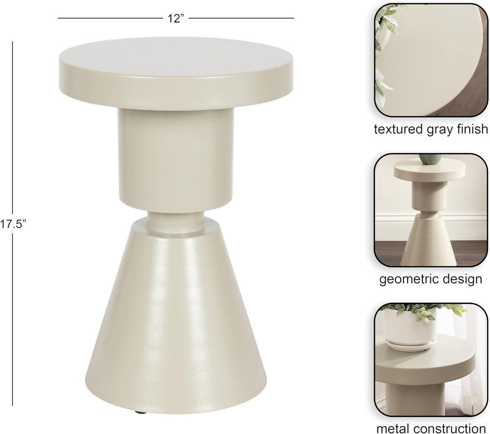 Kate and Laurel Boswell Modern Textured Metal Round Side Table, 12 x 12 x 18,...