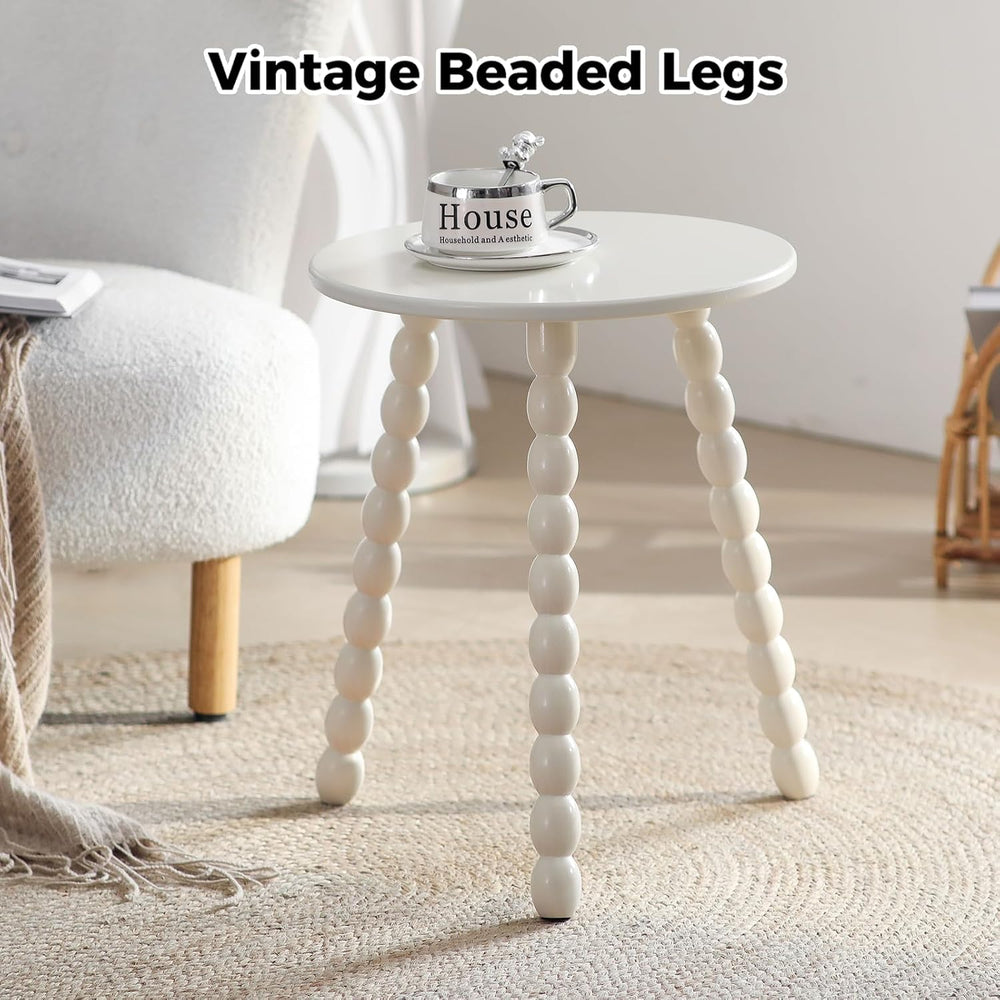 Solid Wood Small Side Table, Round End Table for Small Space, Accent Table Ni...
