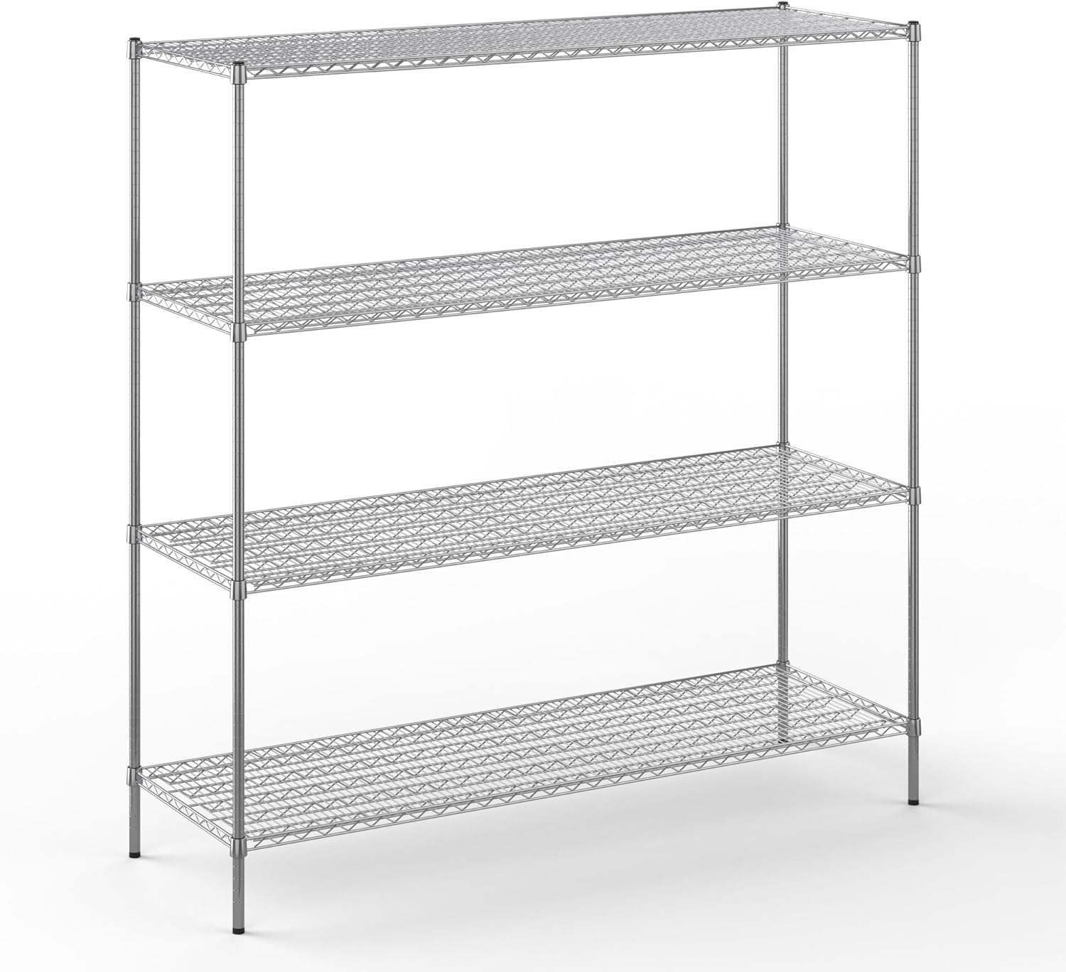24" Deep x 72" Wide x 74" Height Wire Shelving Kit | 4-Tier | NSF Commercial Storage Rack Unit