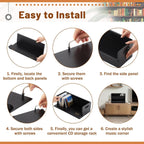 CroBlissful 2 Set Wooden DVD and CD Storage Box Cassette Tape Display Stand Holder Rack with Carrying Handle, Organizer Shelf for Movie Cases, Each Can Store up to 36 CDs and 26 DVDs (Black)