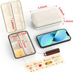Restree Weekly Pill Organizer, Magnetic Moisture Proof Pill Case, Large Capacity Travel Pill Box with Inner Clear Lid for Vitamins, Supplements, and Daily Medications 8 Compartment (White)