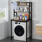 Gdrasuya10 3 Tier Over The Washer and Dryer Storage Shelf, Black Washing Machine Storage Utility Rack Freestanding Laundry Storage Shelf Organizer Space Save for Laundry Room Organization