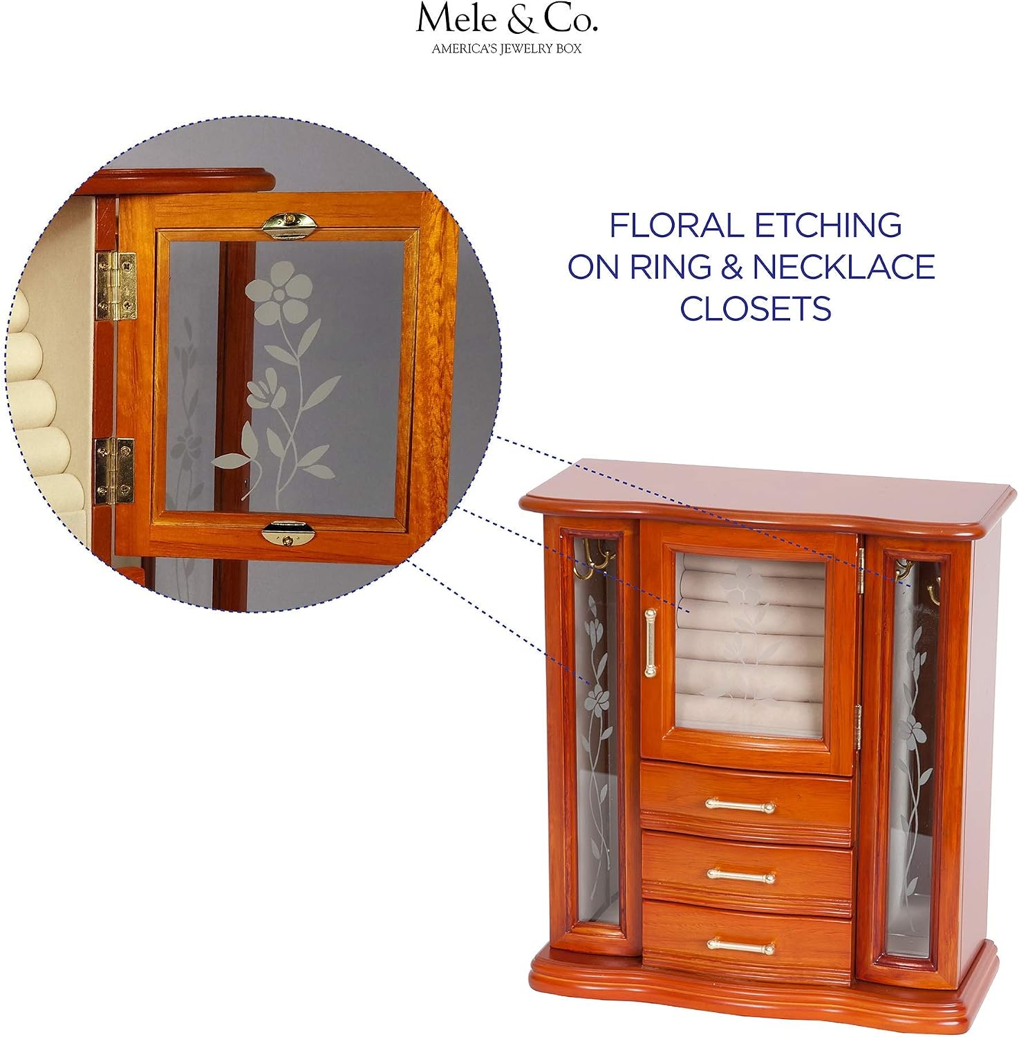 Mele and Co Richmond Wooden Jewelry Box