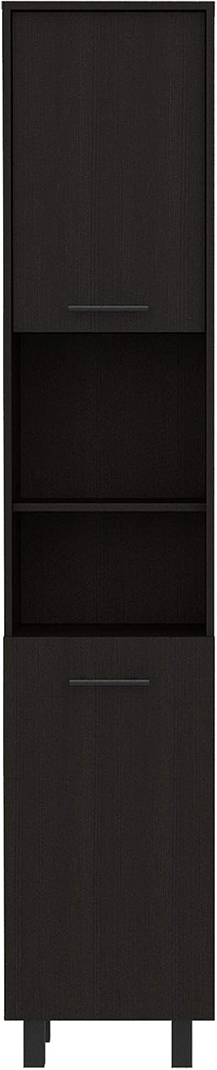 78 Inch Tall Black Pantry Cabinets, 3 Shelves, 2 Doors, Home Storage Organiza...