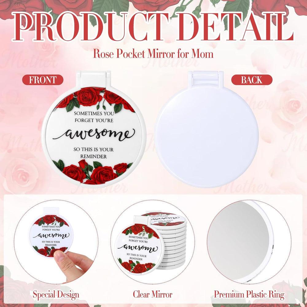 Cinnvoice 50 Sets Mother's Day Inspirational Gifts for Women Compact Mirr...