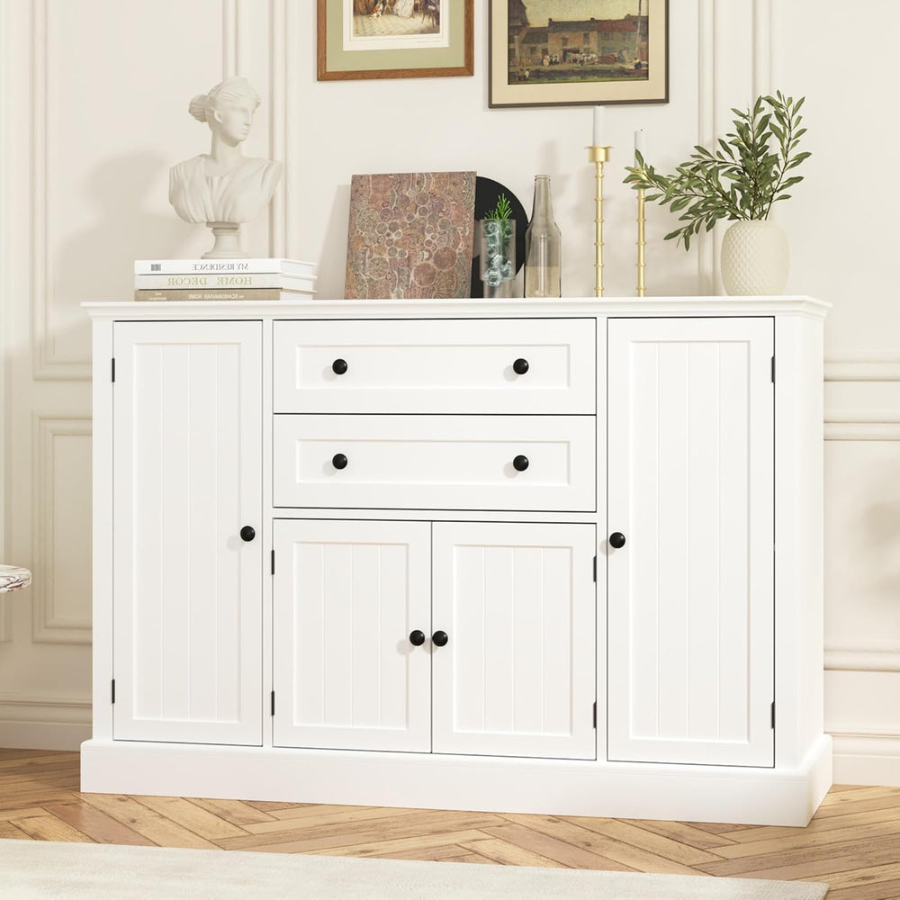 Farmhouse 47" Buffet Cabinet with Storage,Large Sideboard Buffet with Dr...