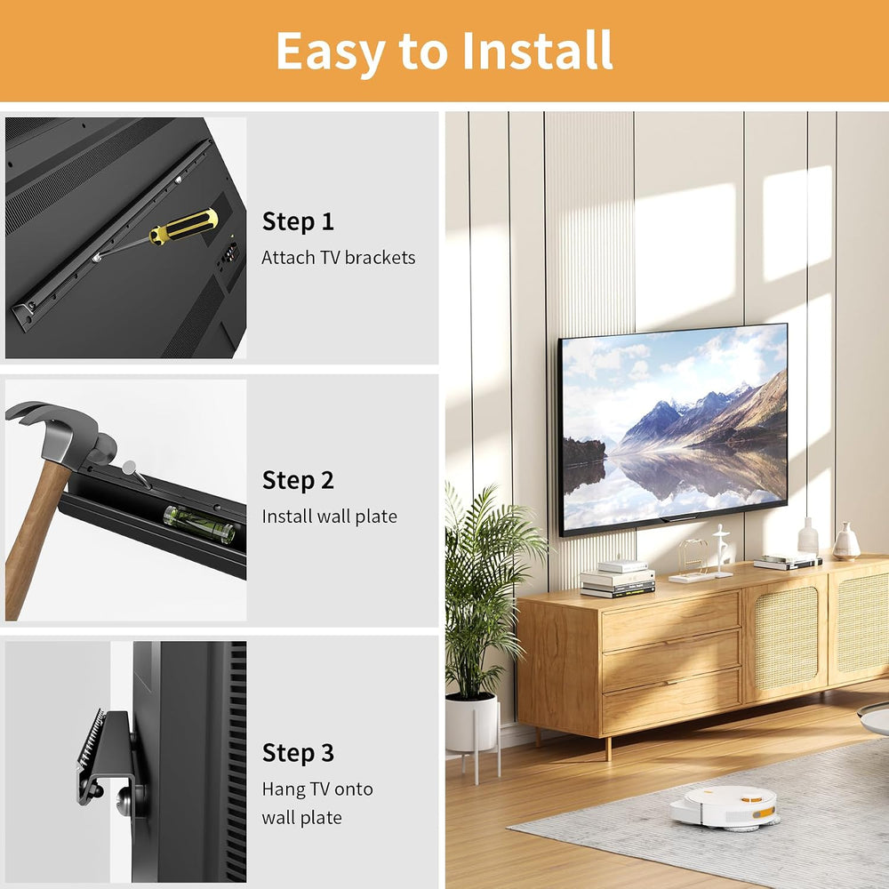 Studless Drywall TV Wall Mount for 32-75 Inch Flat Screen TVs up to 150lbs | ...